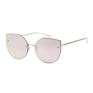 Rimless Cat Eye Sunglasses Women Fashion Mirrored Lens Pink‎ Gold Lentes Gafas